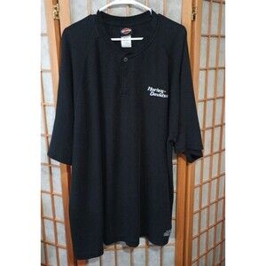Harley-Davidson 3XL Henley Shirt Black Pompano Beach FL Woven Biker Shirt
